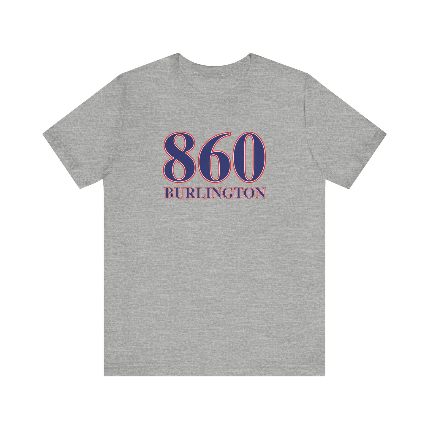 860 Burlington Red White & Blue Unisex Jersey Short Sleeve T-Shirt