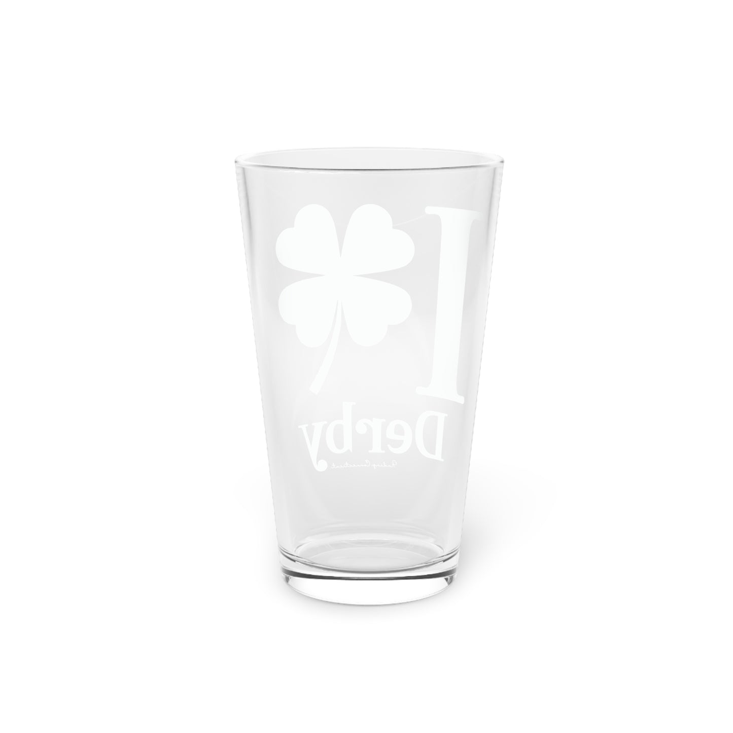 I Clover Derby Pint Glass, 16oz