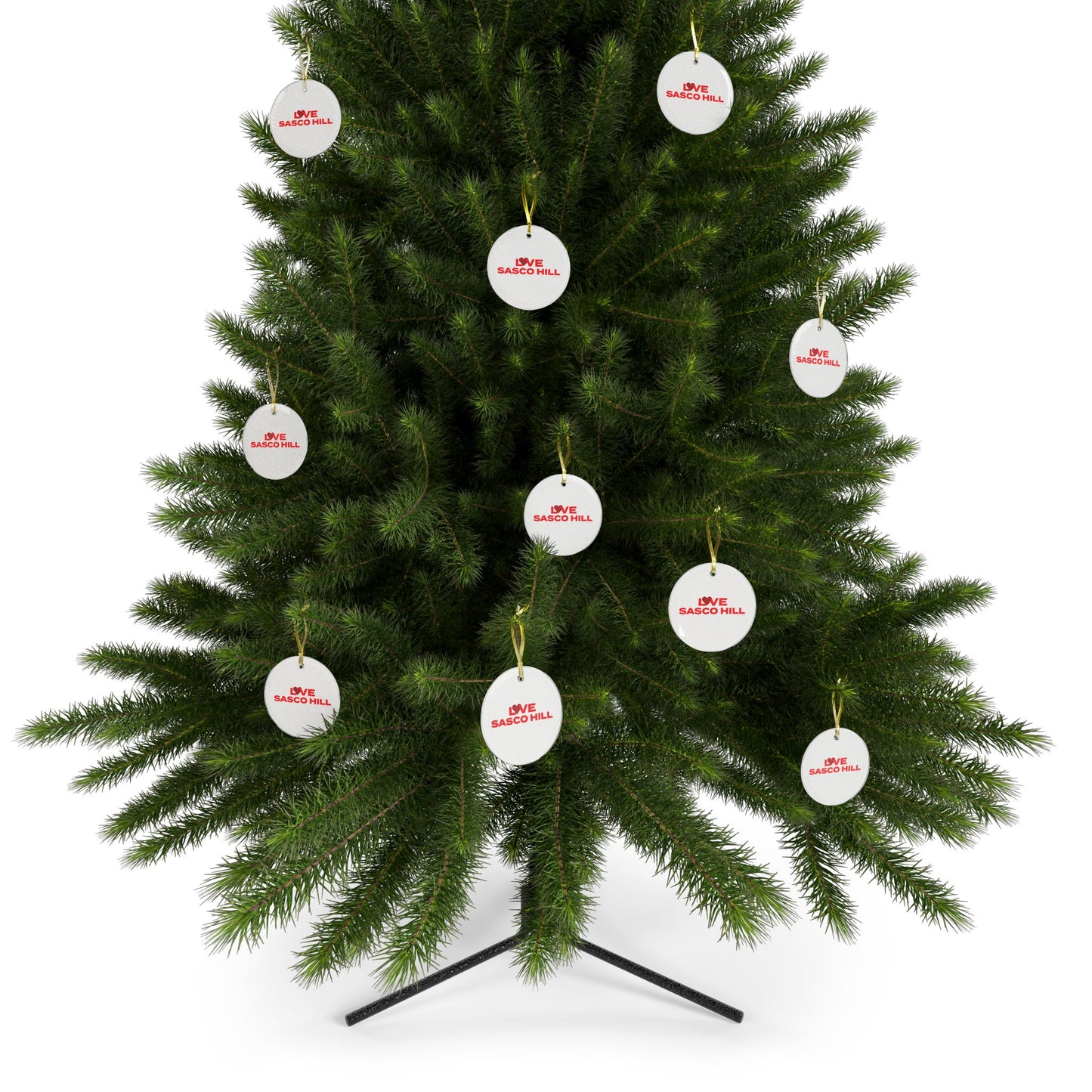 Love Sasco Hill Glass Ornaments