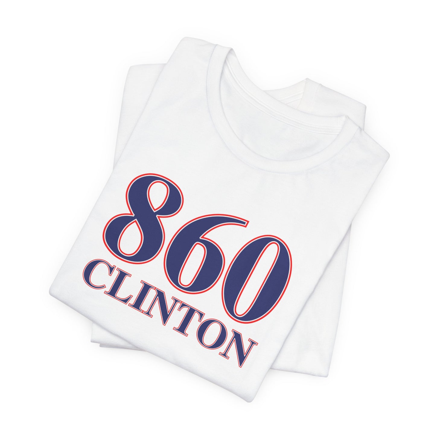 860 Clinton Red White & Blue Unisex Jersey Short Sleeve T-Shirt