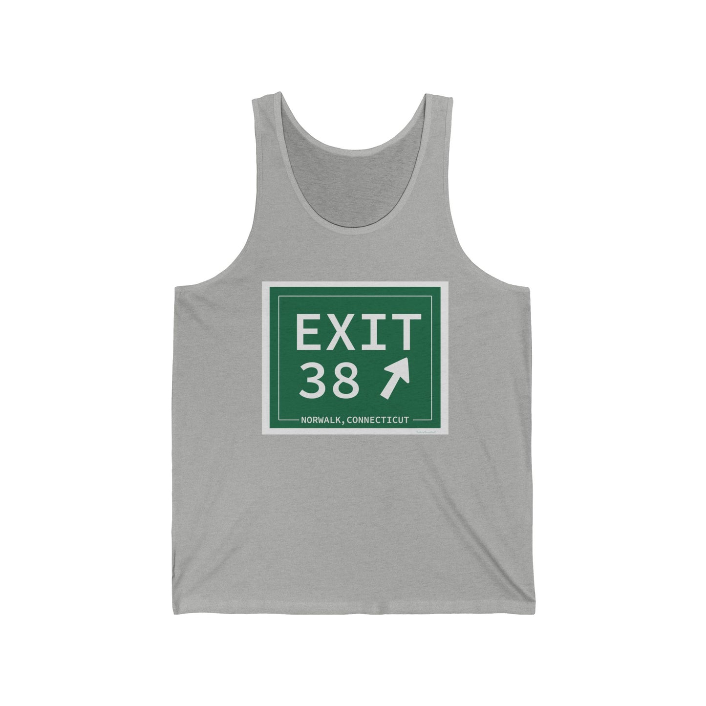 Vintage Exit 38 Merritt Parkway Sign Unisex Jersey Tank Top