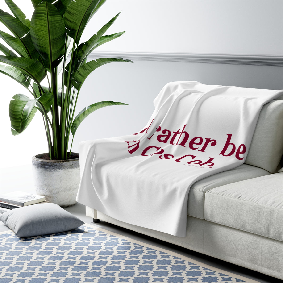 I’d rather be in Cos Cob Sherpa Fleece Blanket