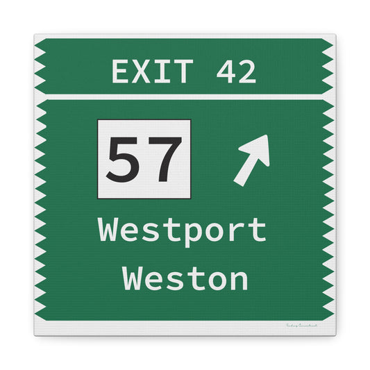 Vintage Merritt Parkway Exit 42 Sign Matte Canvas, Stretched, 1.25"