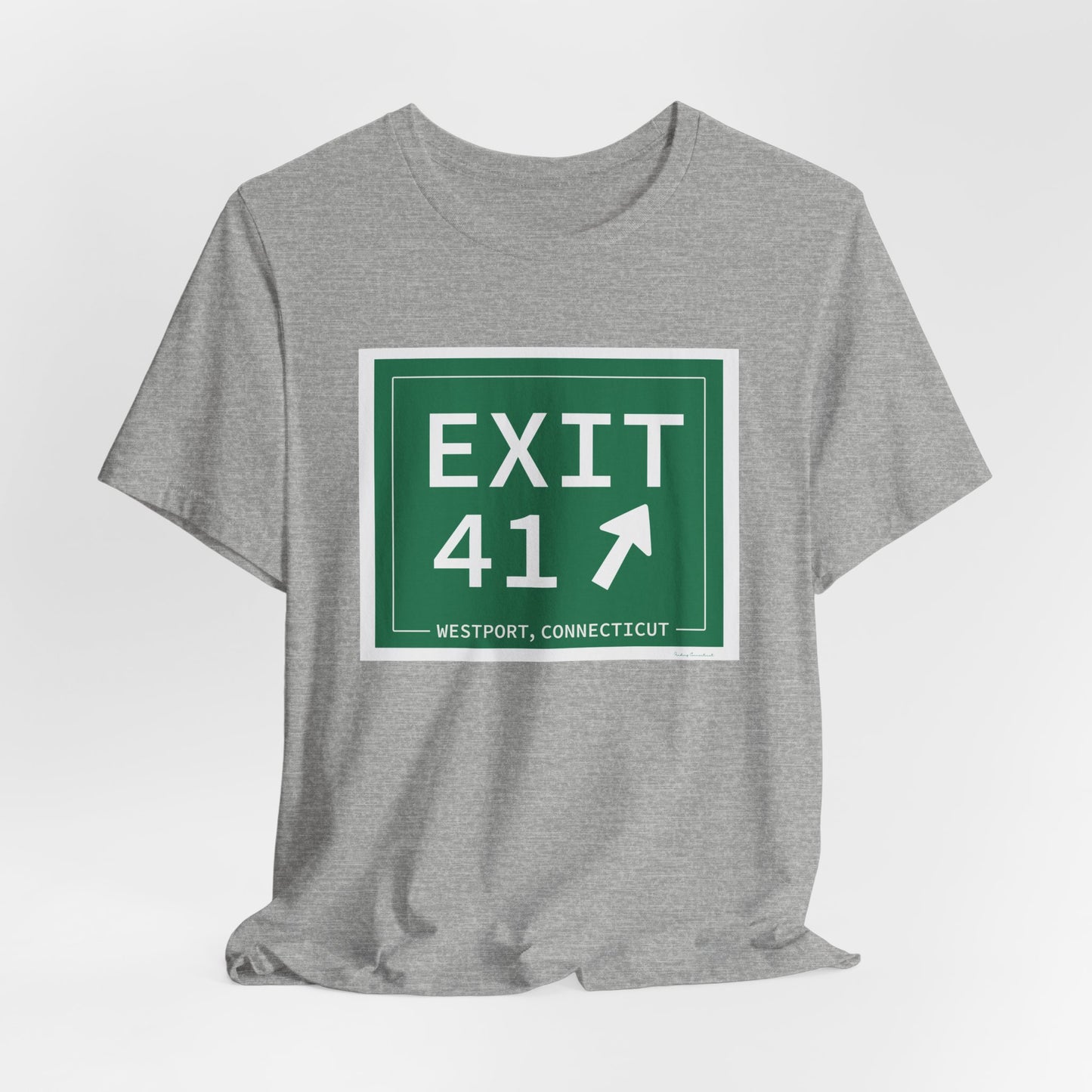 Vintage Exit 41 Merritt Parkway Sign Unisex Jersey Short Sleeve T-Shirt