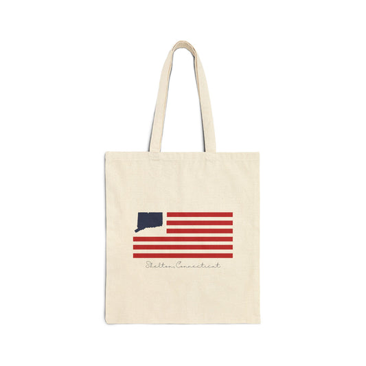 Shelton Connecticut Flag Cotton Canvas Tote Bag