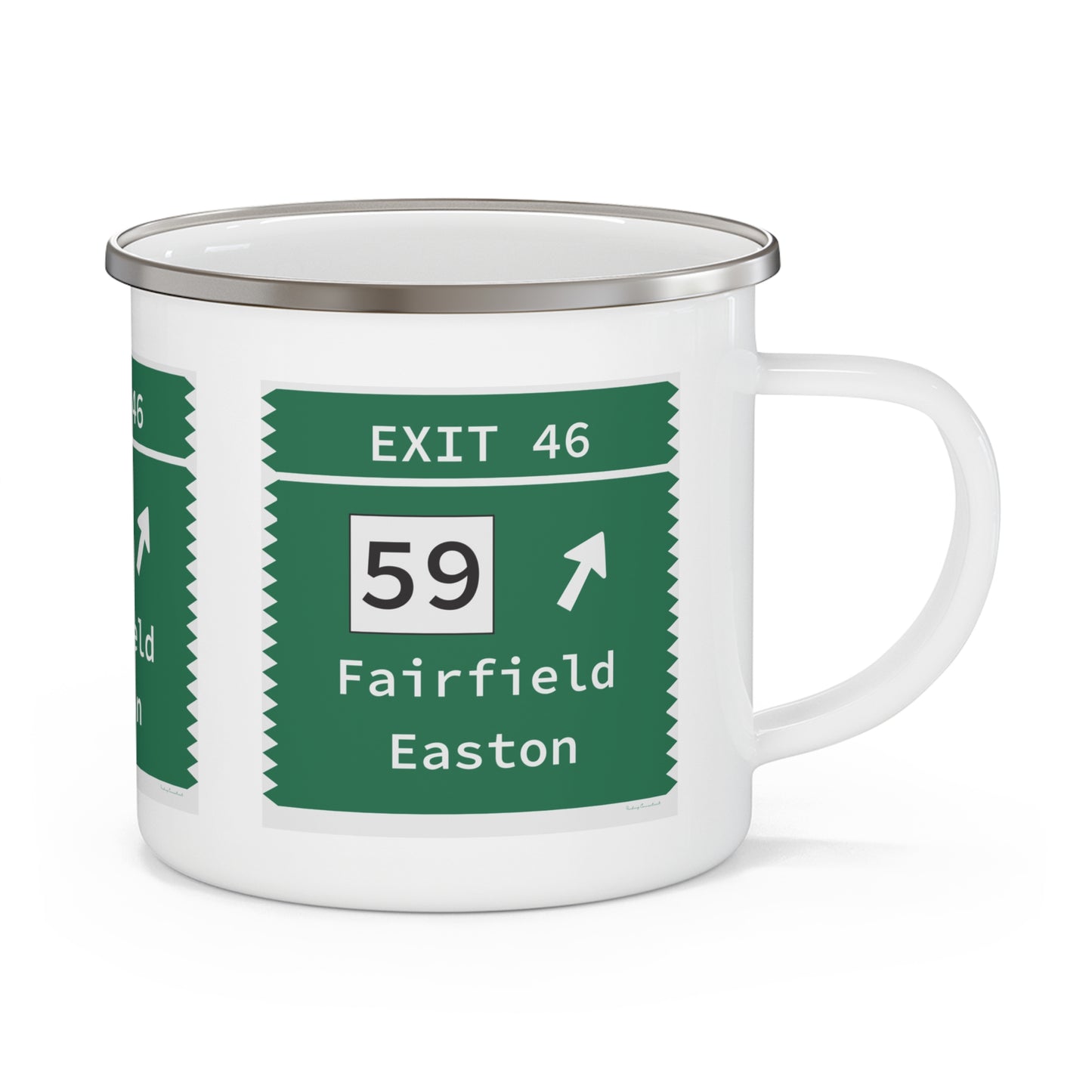 Vintage Merritt Parkway Exit 46 Sign Enamel Camping Mug