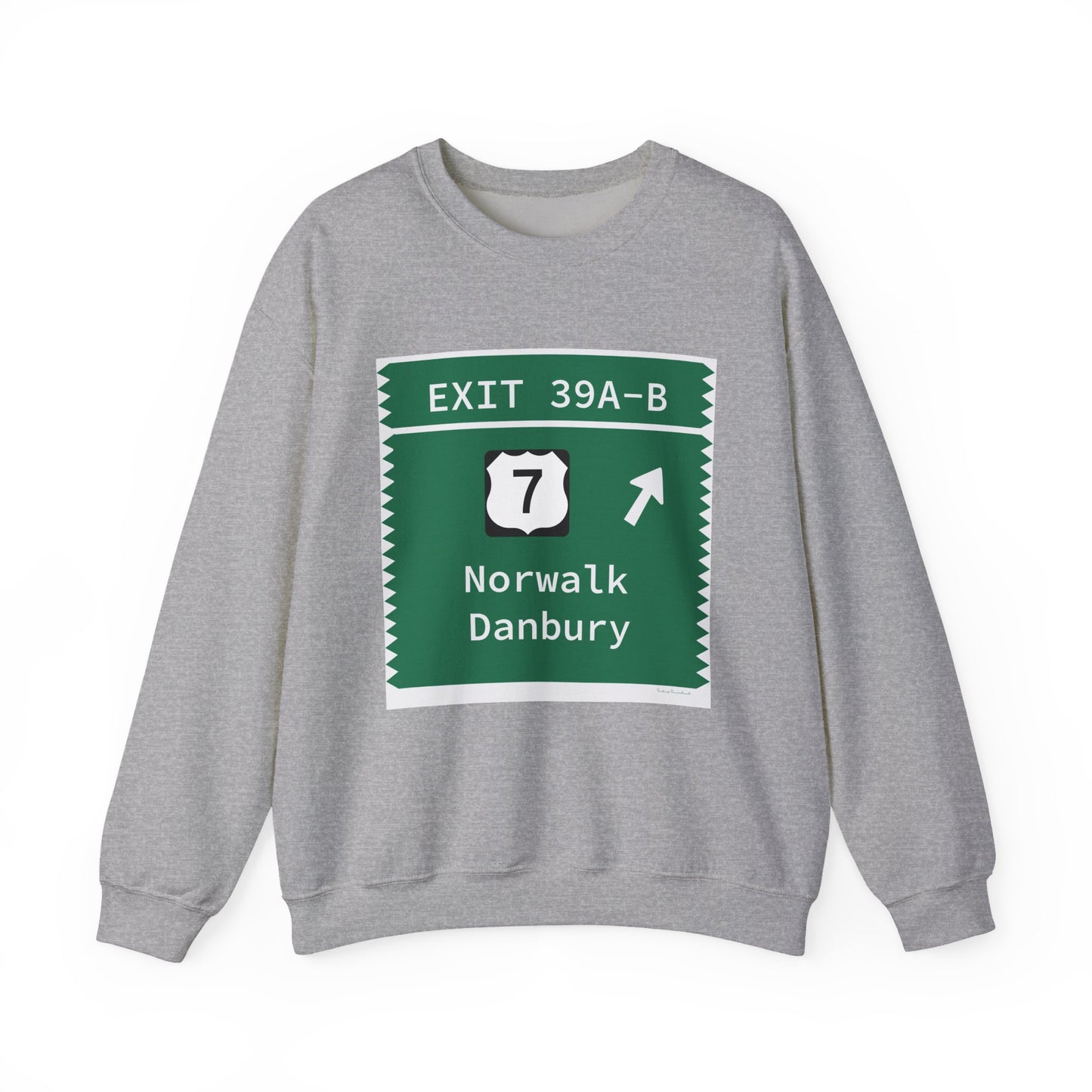 Vintage Merritt Parkway Exit 39 A-B Sign Unisex Heavy Blend™ Crewneck Sweatshirt