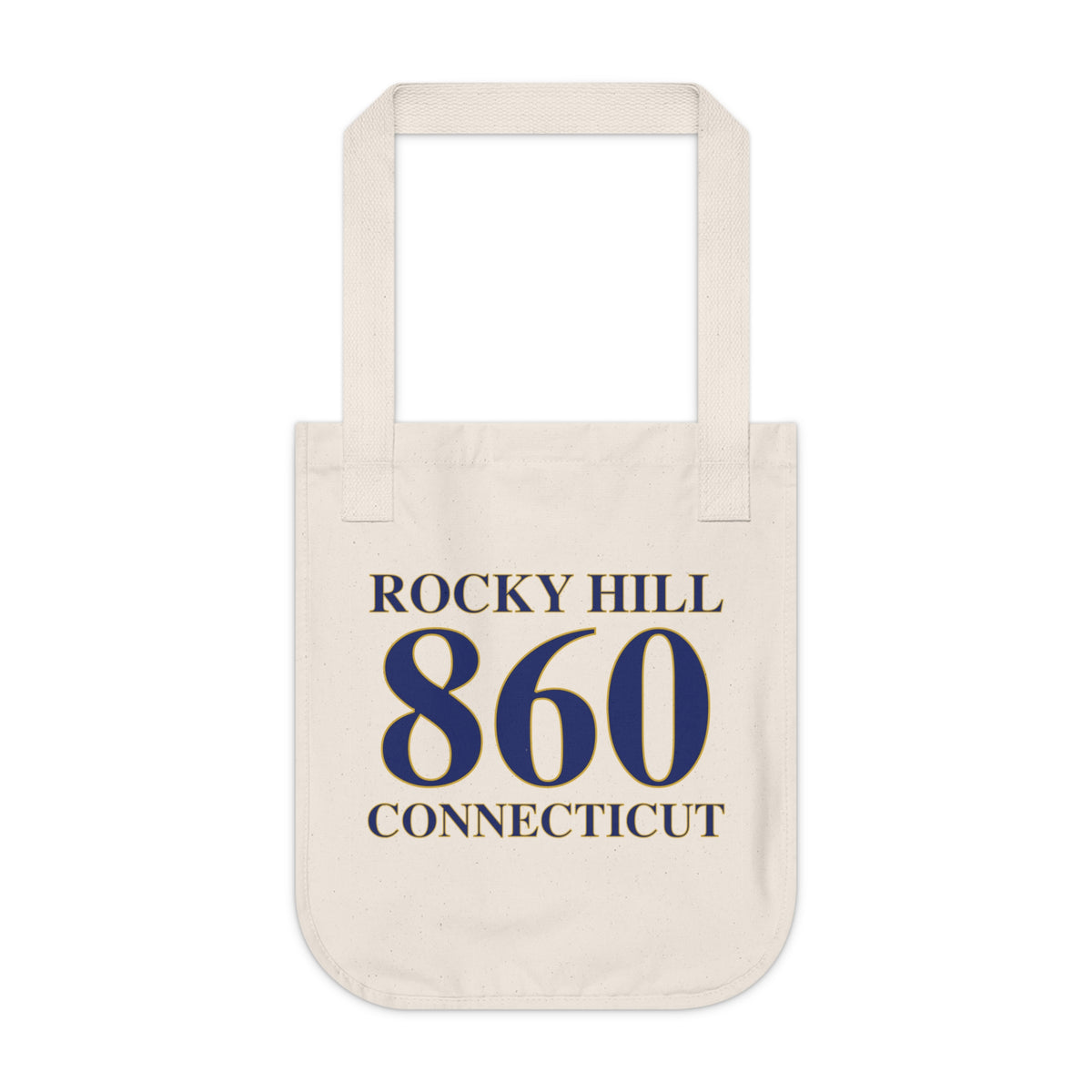 Rocky Hill 860 Connecticut Organic Canvas Tote Bag