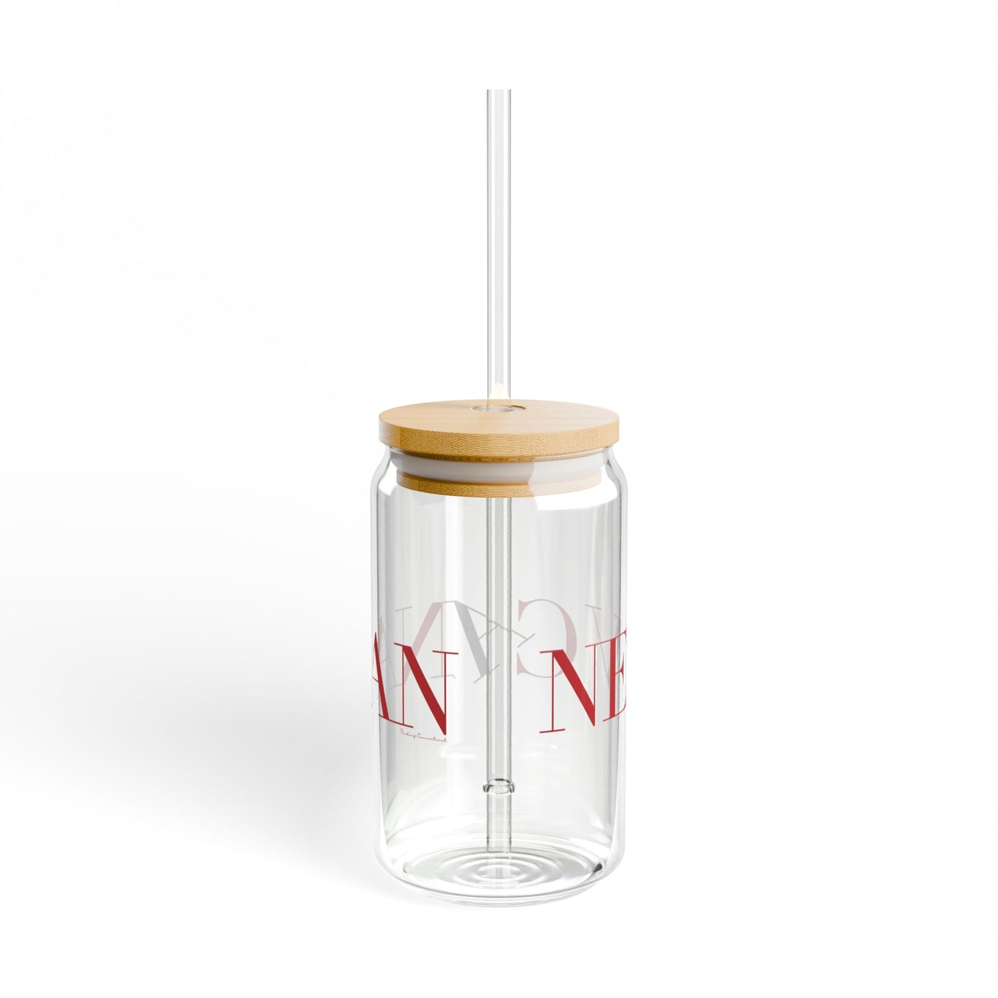 41 Tilt New Canaan Glass Can with Straw and Lid, 16oz