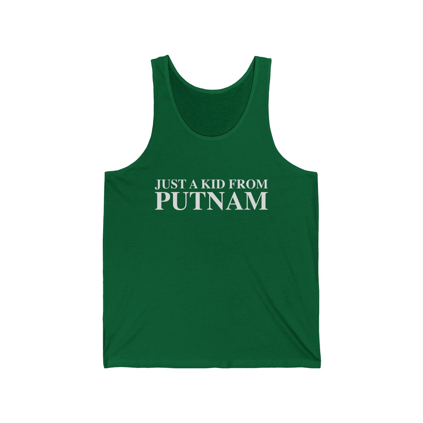 Just a kid from Putnam Unisex Jersey Tank Top