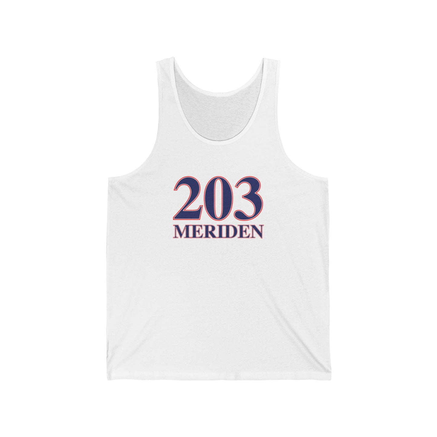 203 Meriden Red White & Blue Unisex Jersey Tank Top