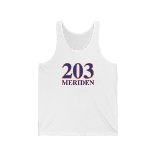 203 Meriden Red White & Blue Unisex Jersey Tank Top