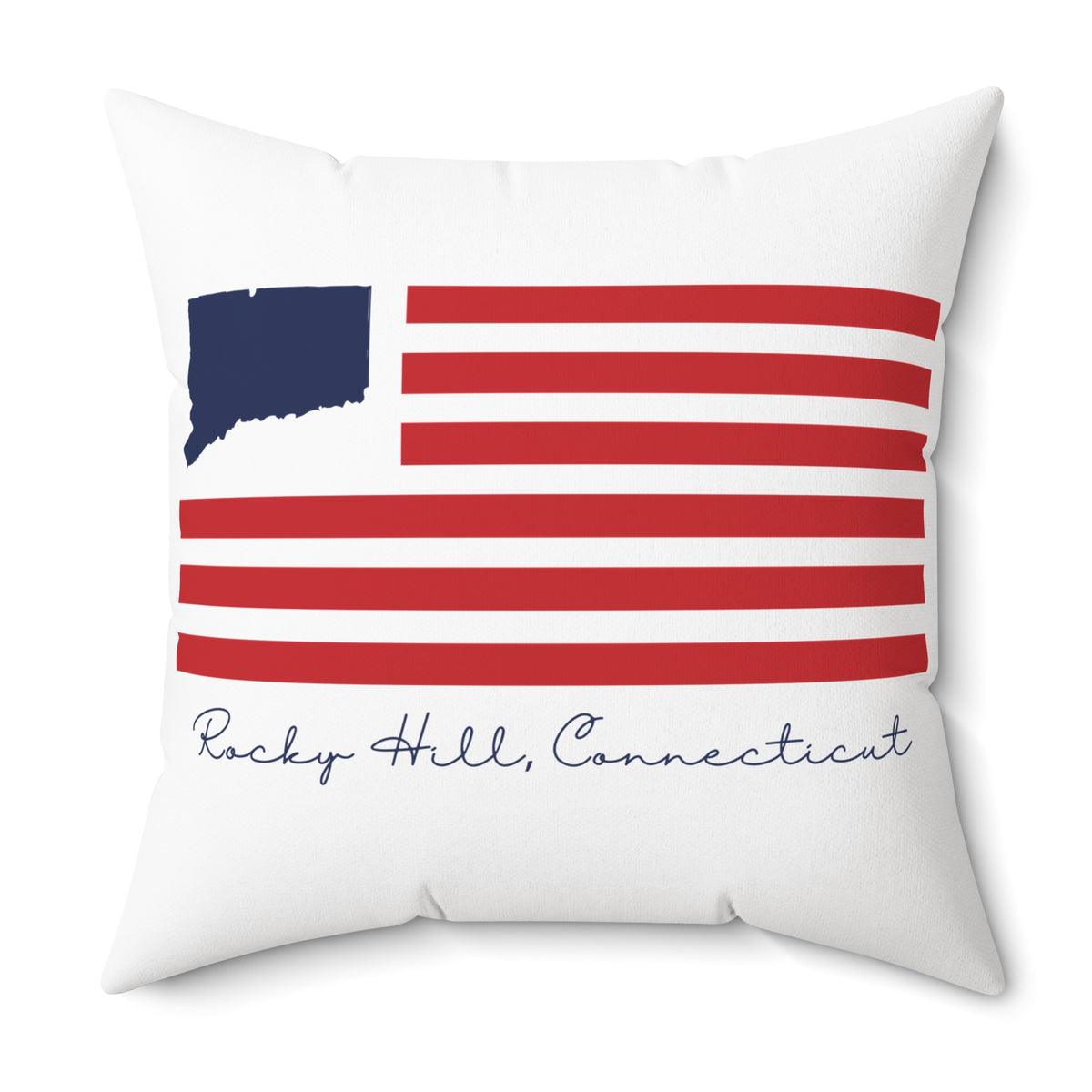Rocky Hill Connecticut Flag Spun Polyester Square Pillow