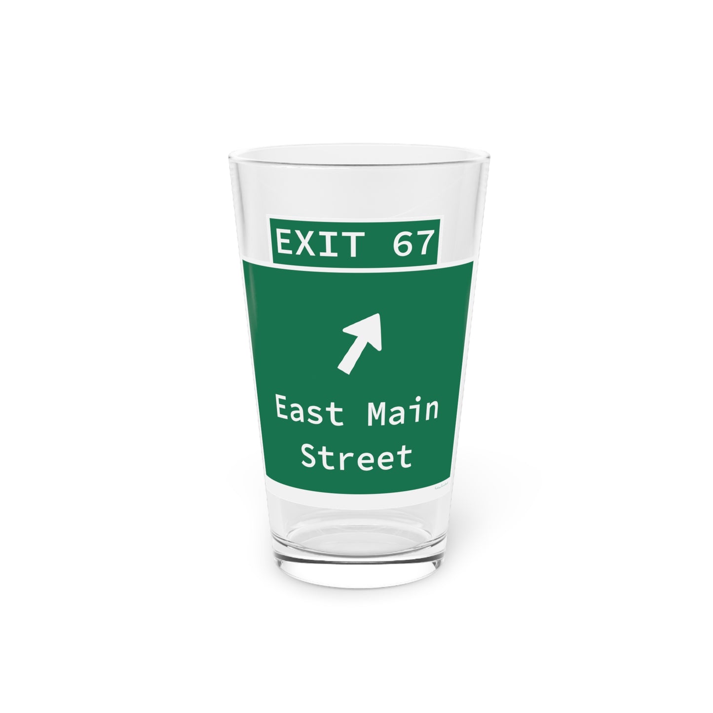 Vintage WCP Exit 67 Sign Pint Glass, 16oz