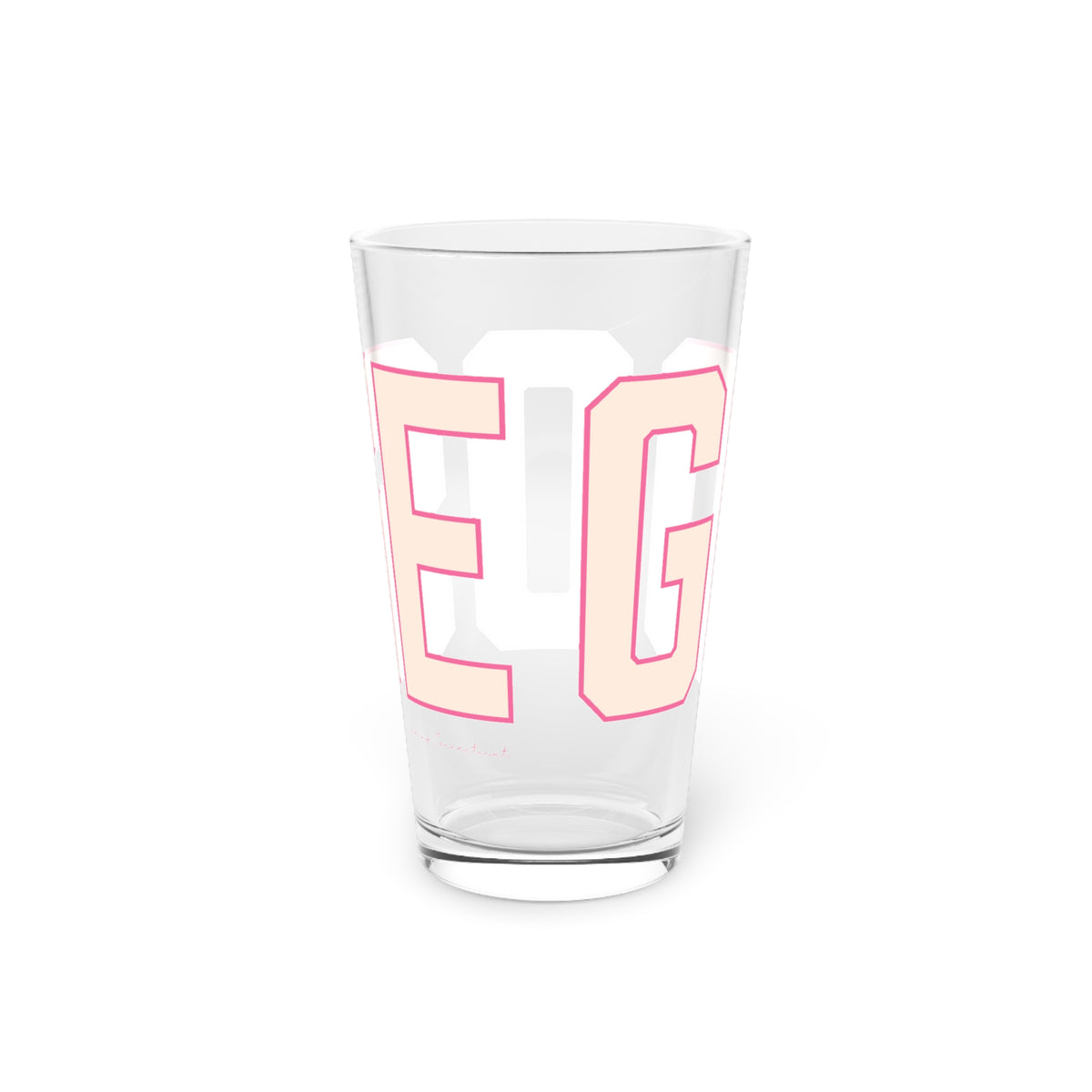 Goose Zip Code Peach & Pink Pint Glass, 16oz