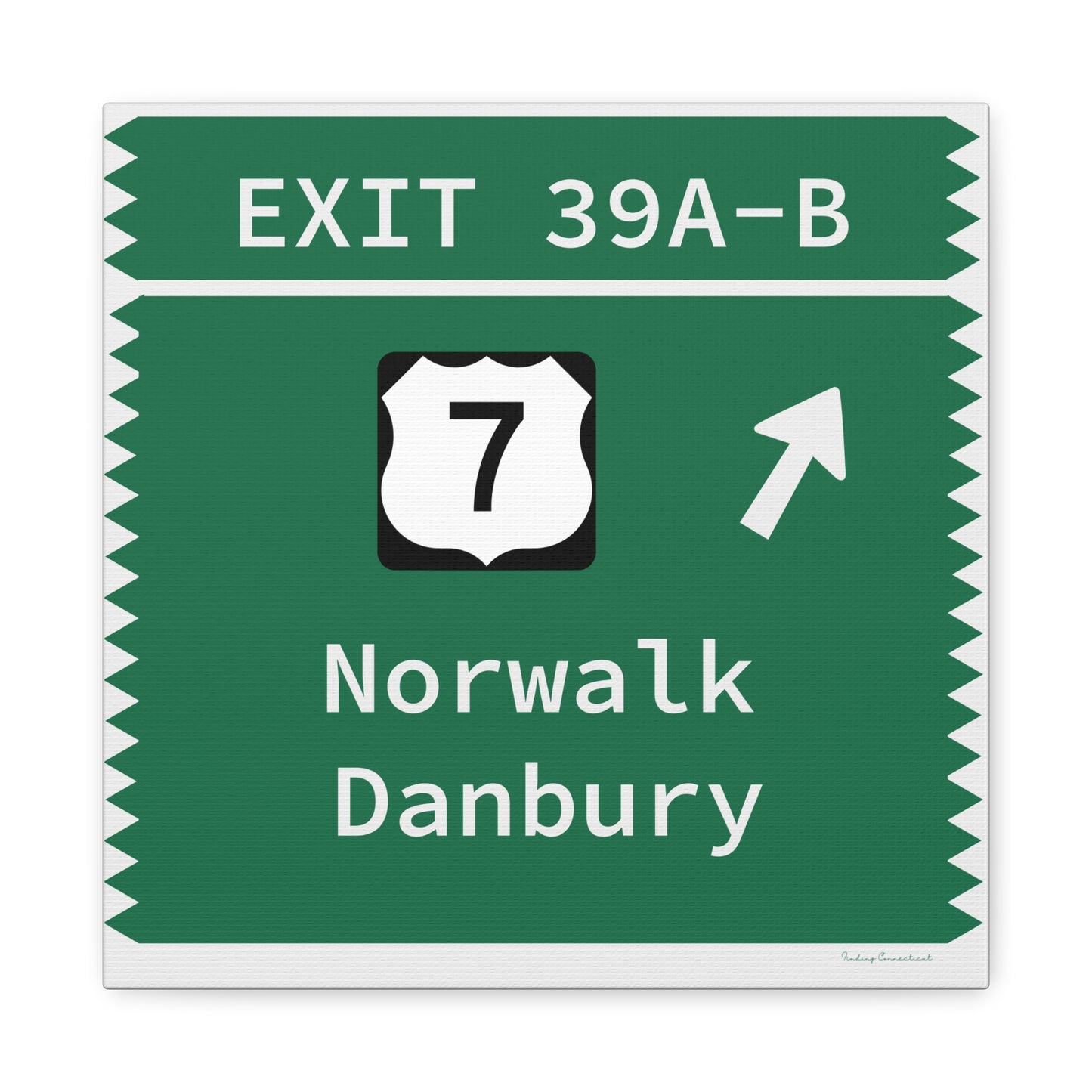 Vintage Merritt Parkway Exit 39 A-B SignMatte Canvas, Stretched, 1.25"