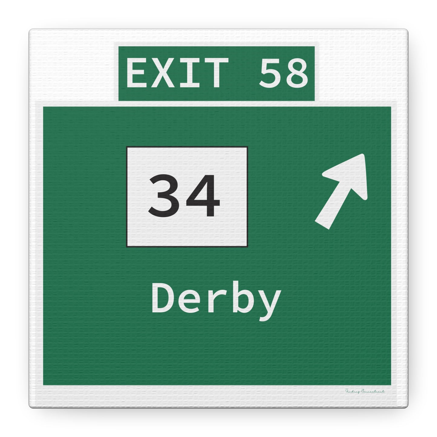 Vintage WCP Exit 58 Sign Matte Canvas, Stretched, 1.25"