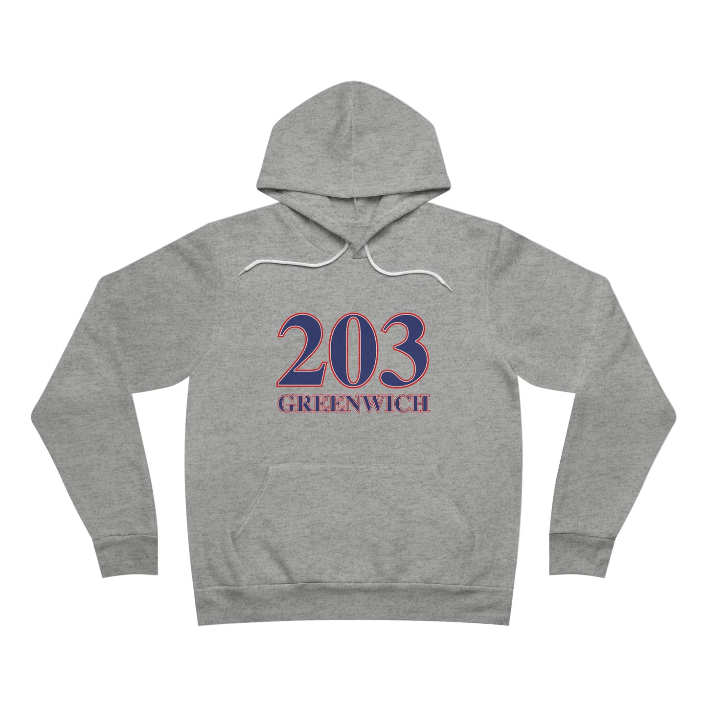203 Greenwich Red, White & Blue Unisex Sponge Fleece Pullover Hoodie