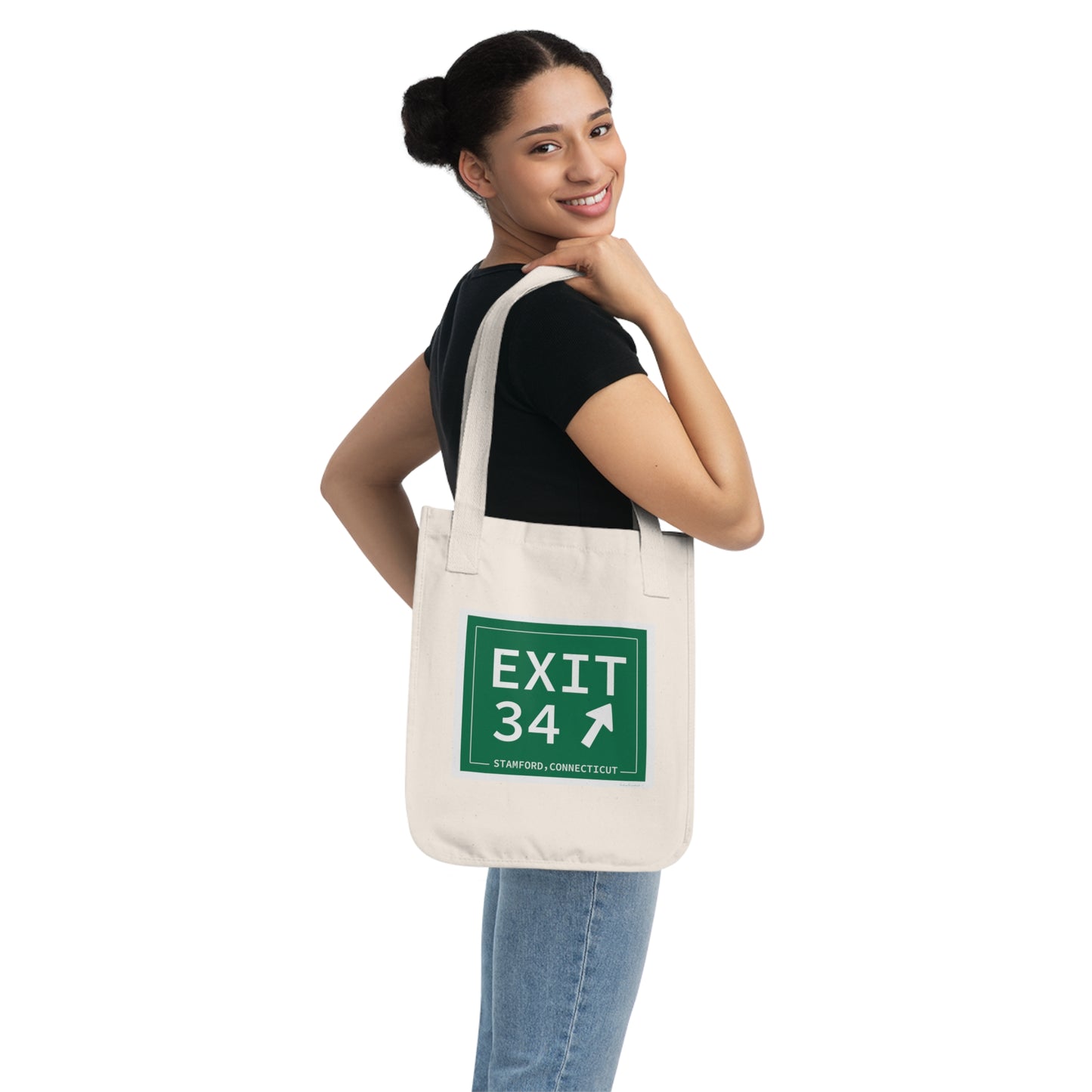 Vintage Exit 34 Merritt Parkway Sign Organic Canvas Tote Bag