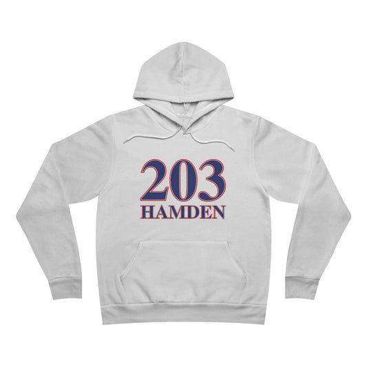 203 Hamden Red White & Blue Unisex Sponge Fleece Pullover Hoodie
