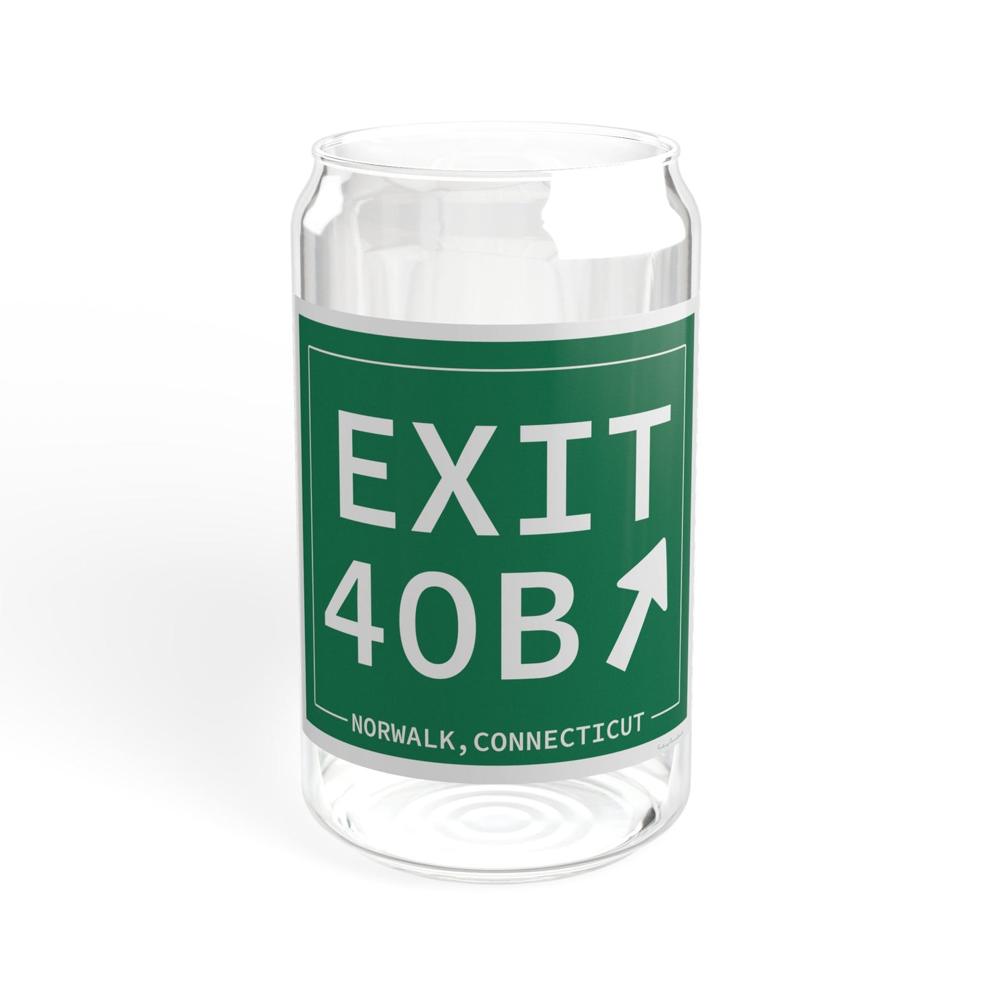 Vintage Exit 40B Merritt Parkway Sign Sipper Glass, 16oz