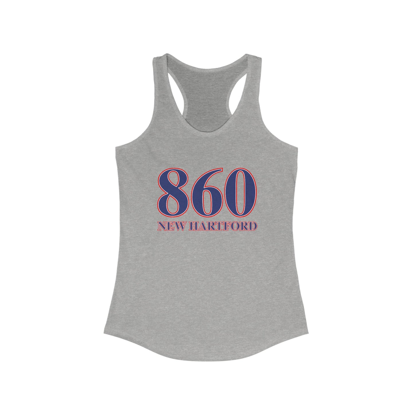 860 New Hartford Red White & Blue Women's Ideal Racerback Tank Top