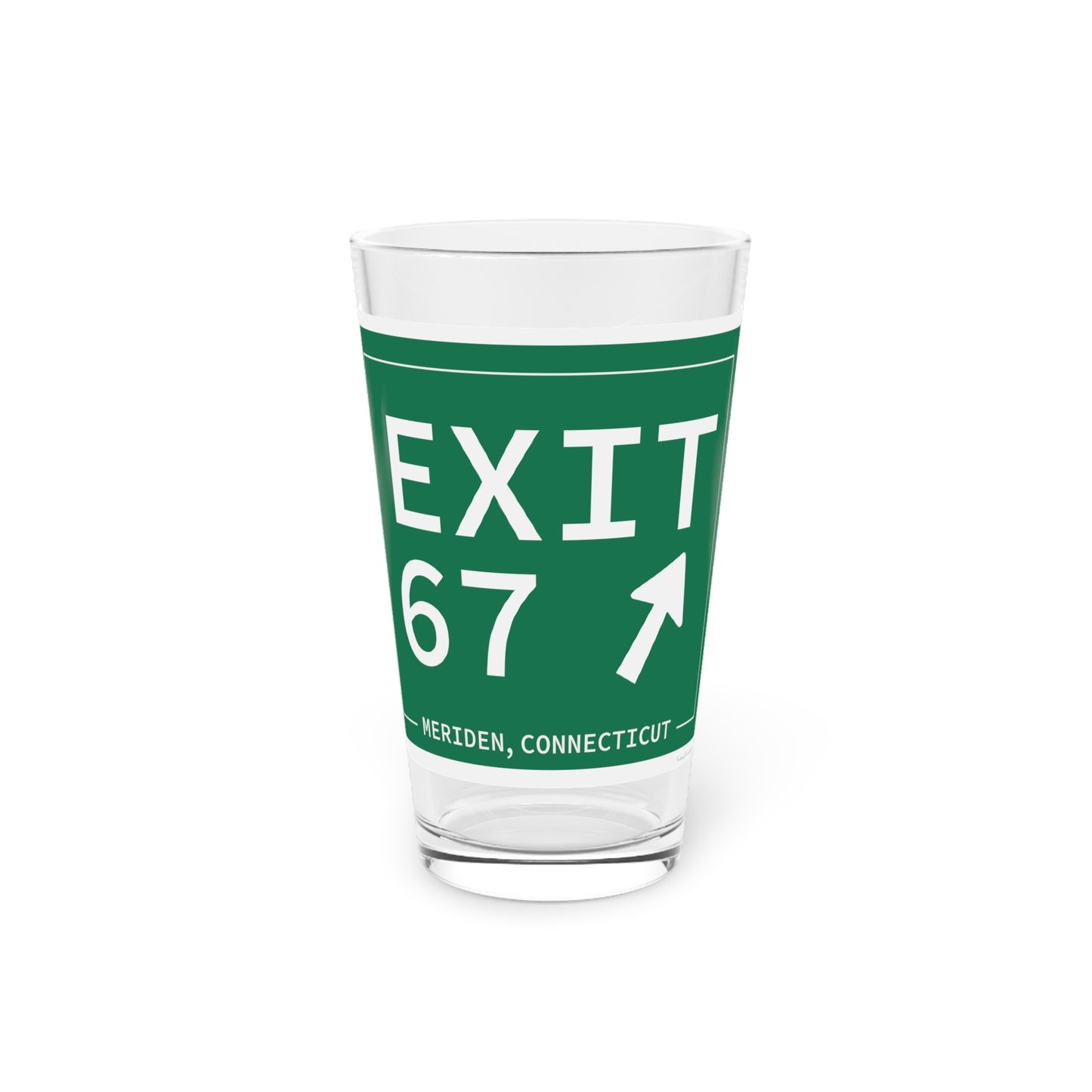 Vintage Exit 67 WCP Sign Pint Glass, 16oz