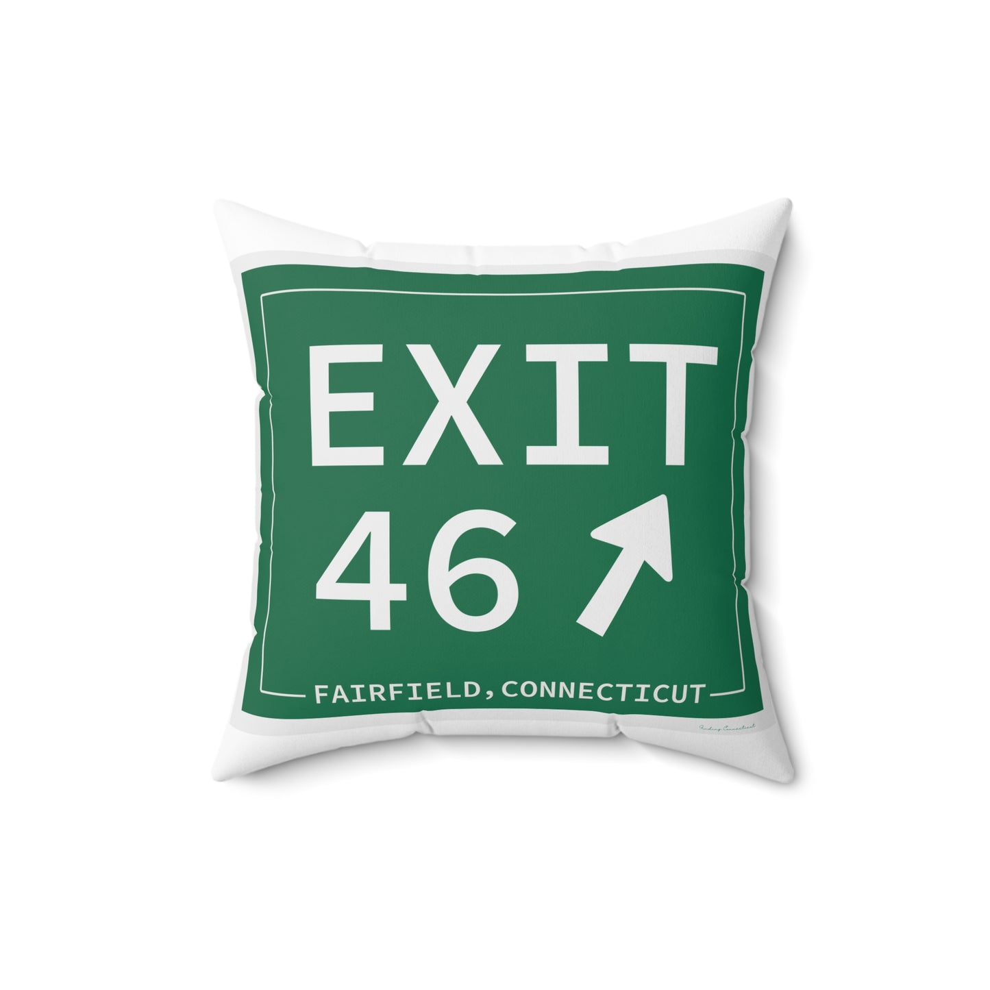 Vintage Exit 46 Merritt Parkway Sign Spun Polyester Square Pillow