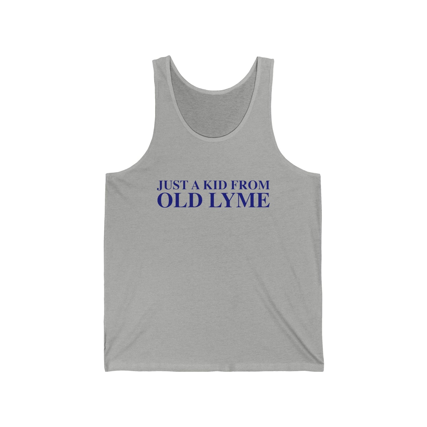 Just a kid from Old Lyme Unisex Jersey Tank Top