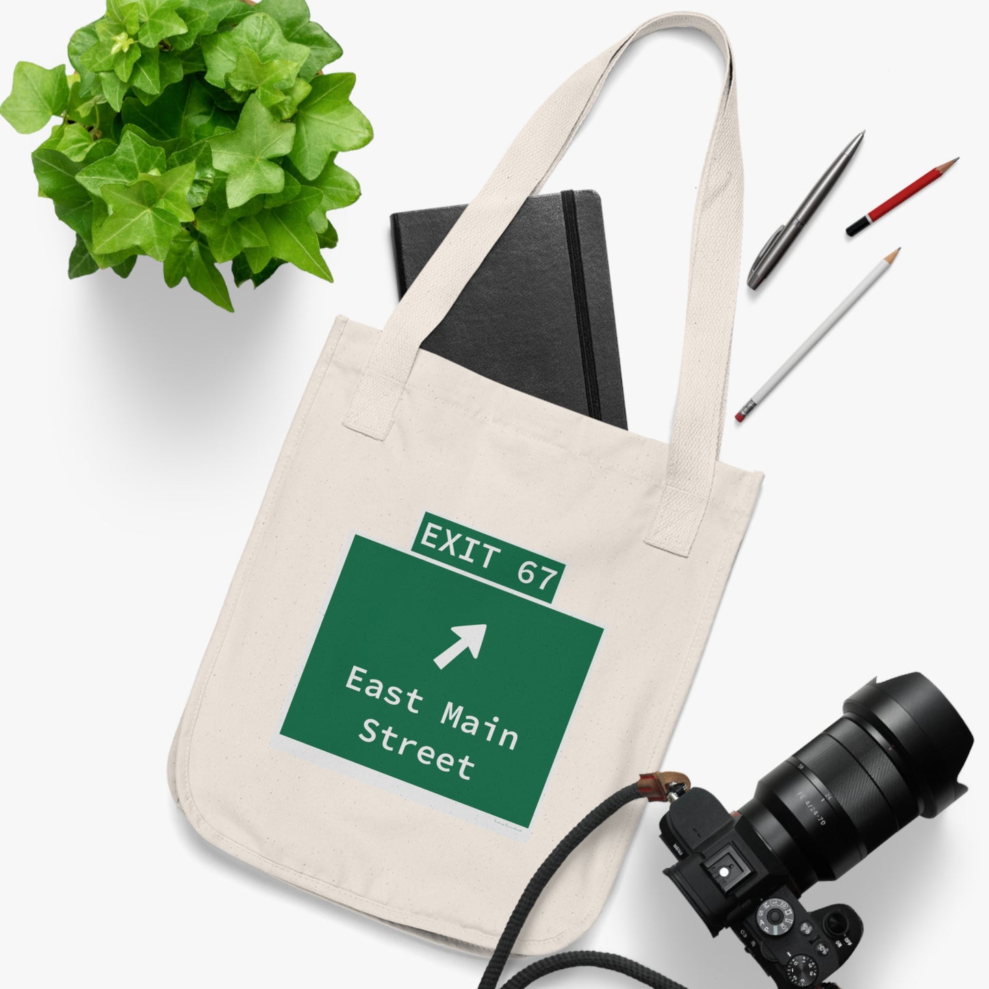 Vintage WCP Exit 67 Sign Organic Canvas Tote Bag
