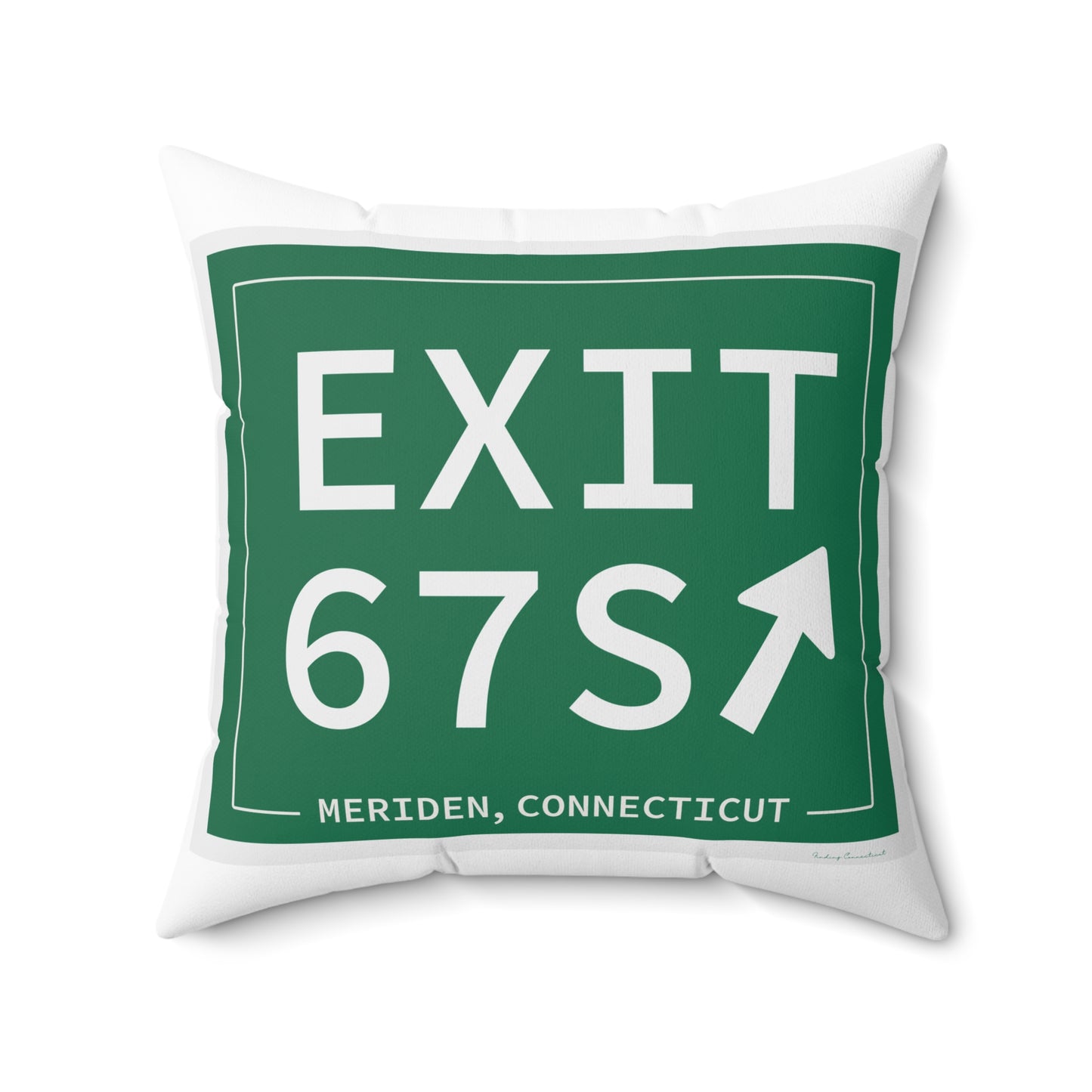 Vintage Exit 67S WCP Sign Spun Polyester Square Pillow
