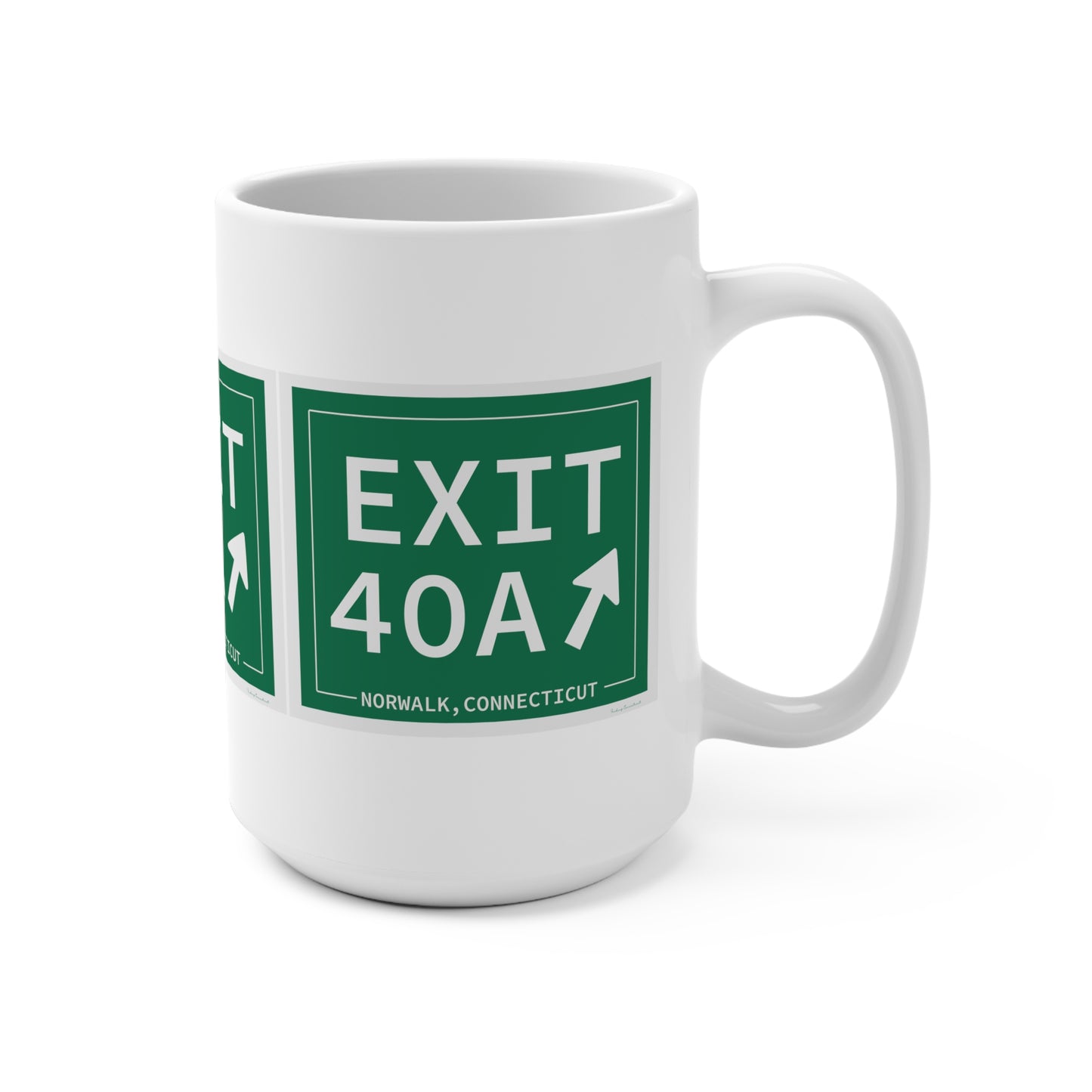 Vintage Exit 40A Merritt Parkway Sign Mug 15oz