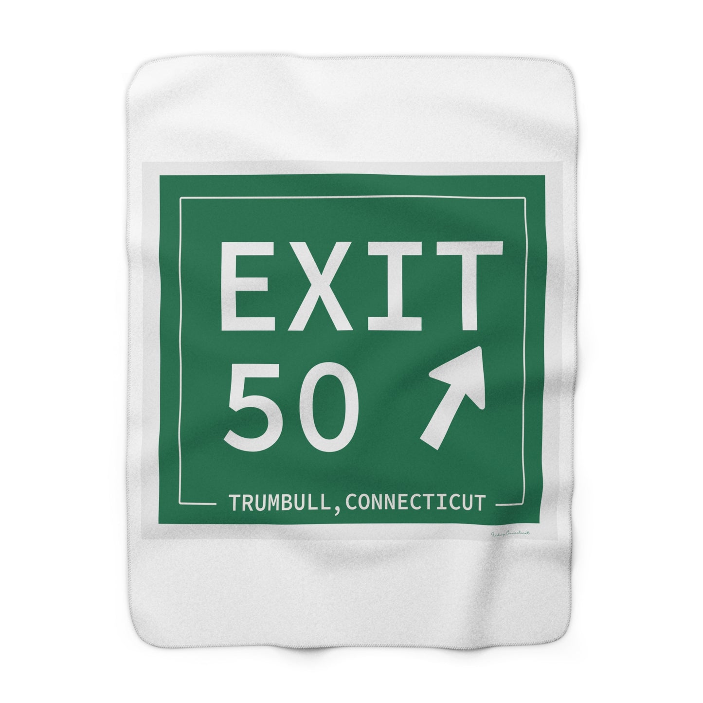 Vintage Exit 50 Merritt Parkway Sign Sherpa Fleece Blanket