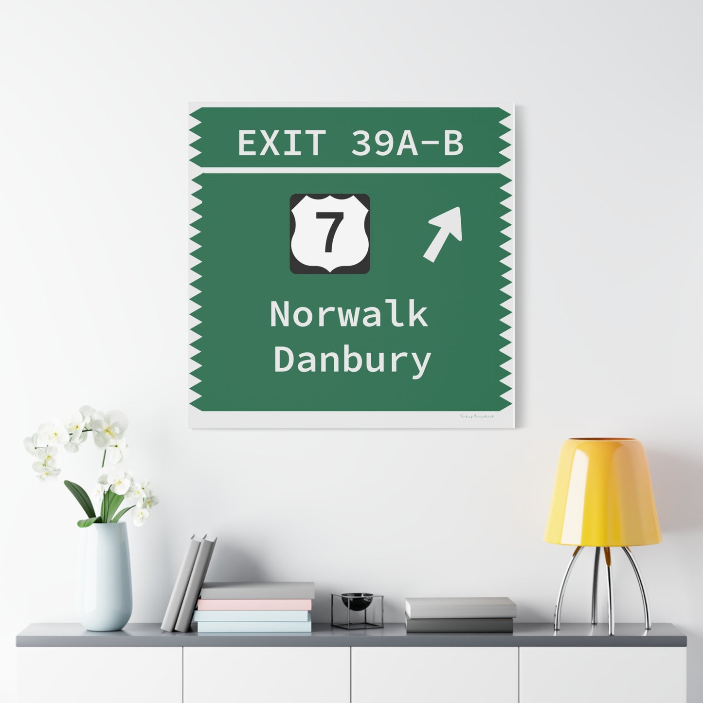 Vintage Merritt Parkway Exit 39 A-B SignMatte Canvas, Stretched, 1.25"
