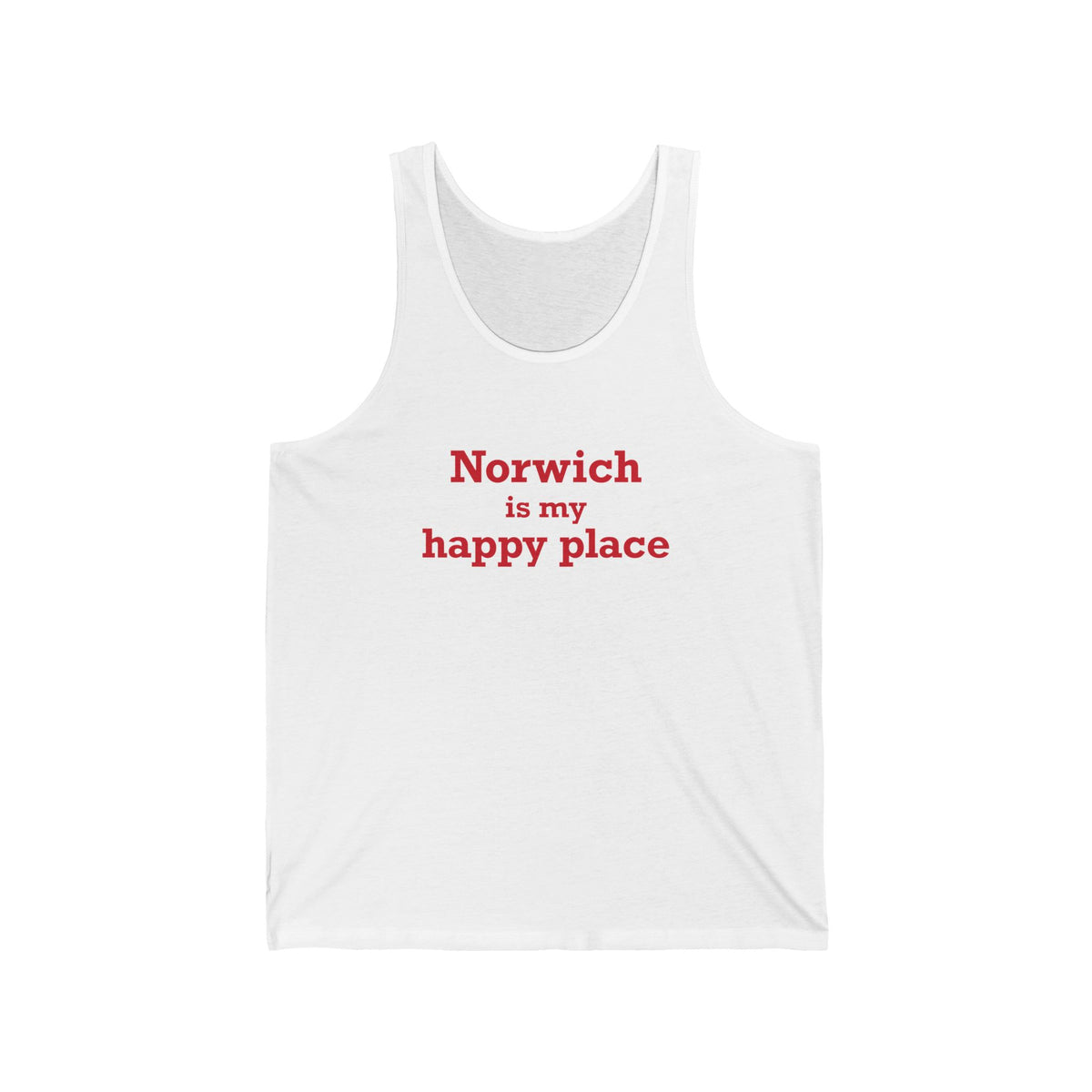 Norwich is My Happy Place Unisex Jersey Tank Top