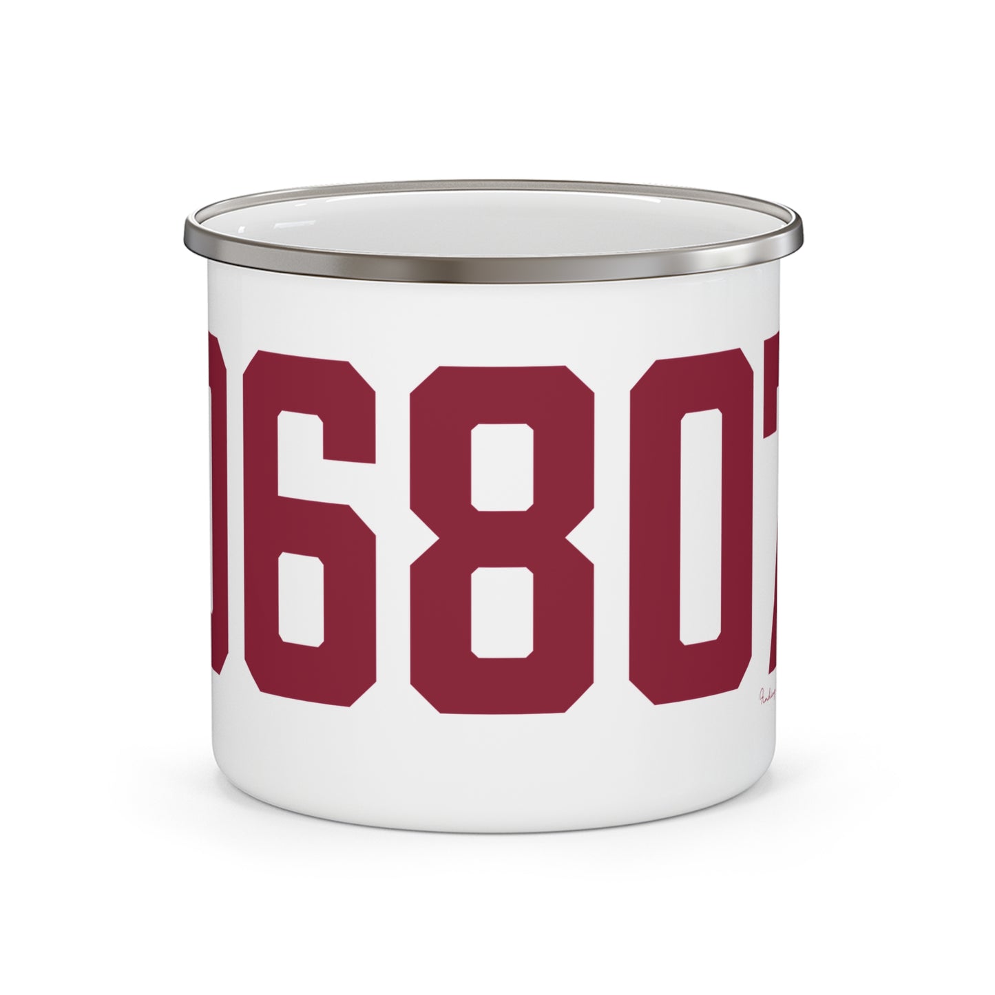 06807 - Greenwich Connecticut Zip Code Enamel Camping Mug