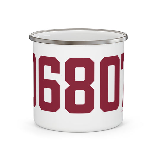 06807 - Greenwich Connecticut Zip Code Enamel Camping Mug
