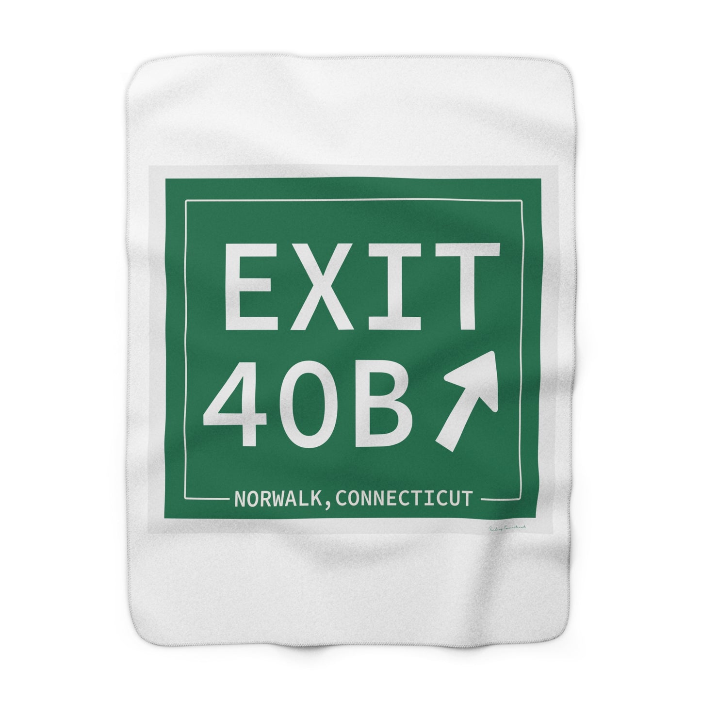 Vintage Exit 40B Merritt Parkway Sign Sherpa Fleece Blanket