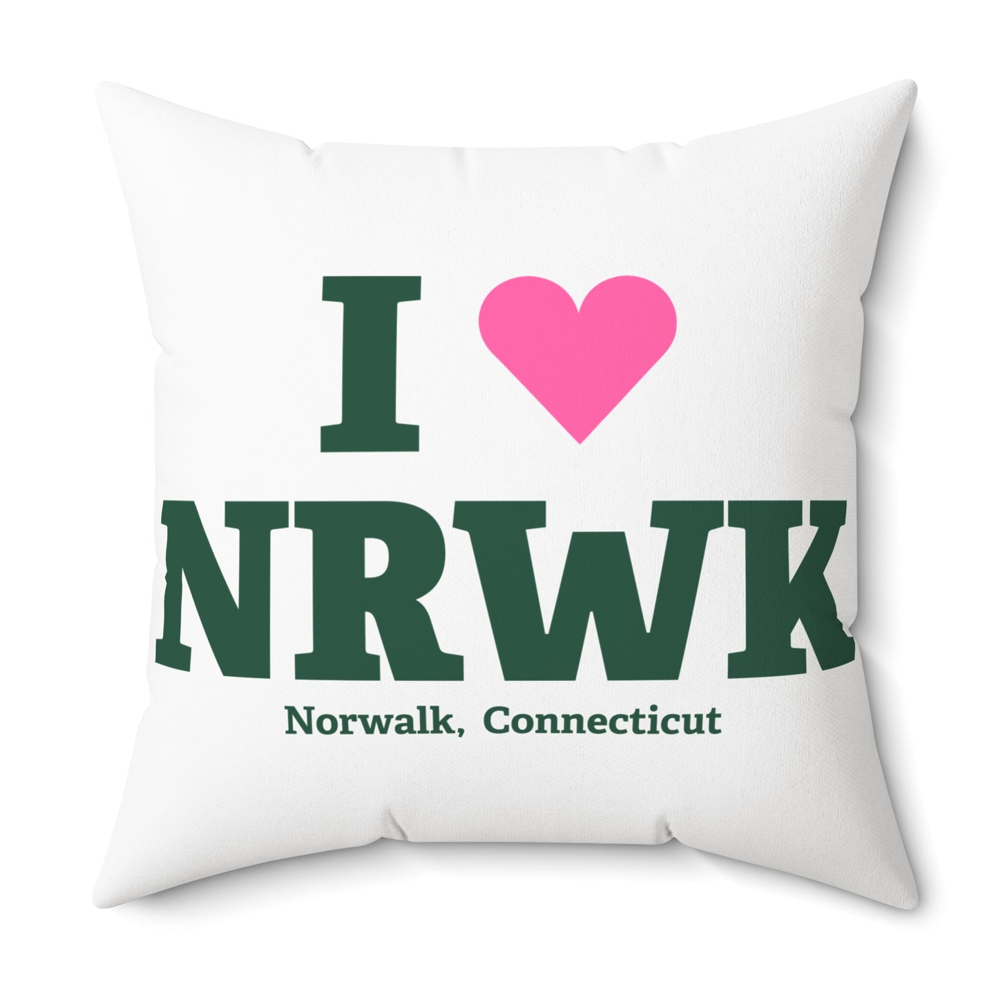I Heart NRWK Spun Polyester Square Pillow