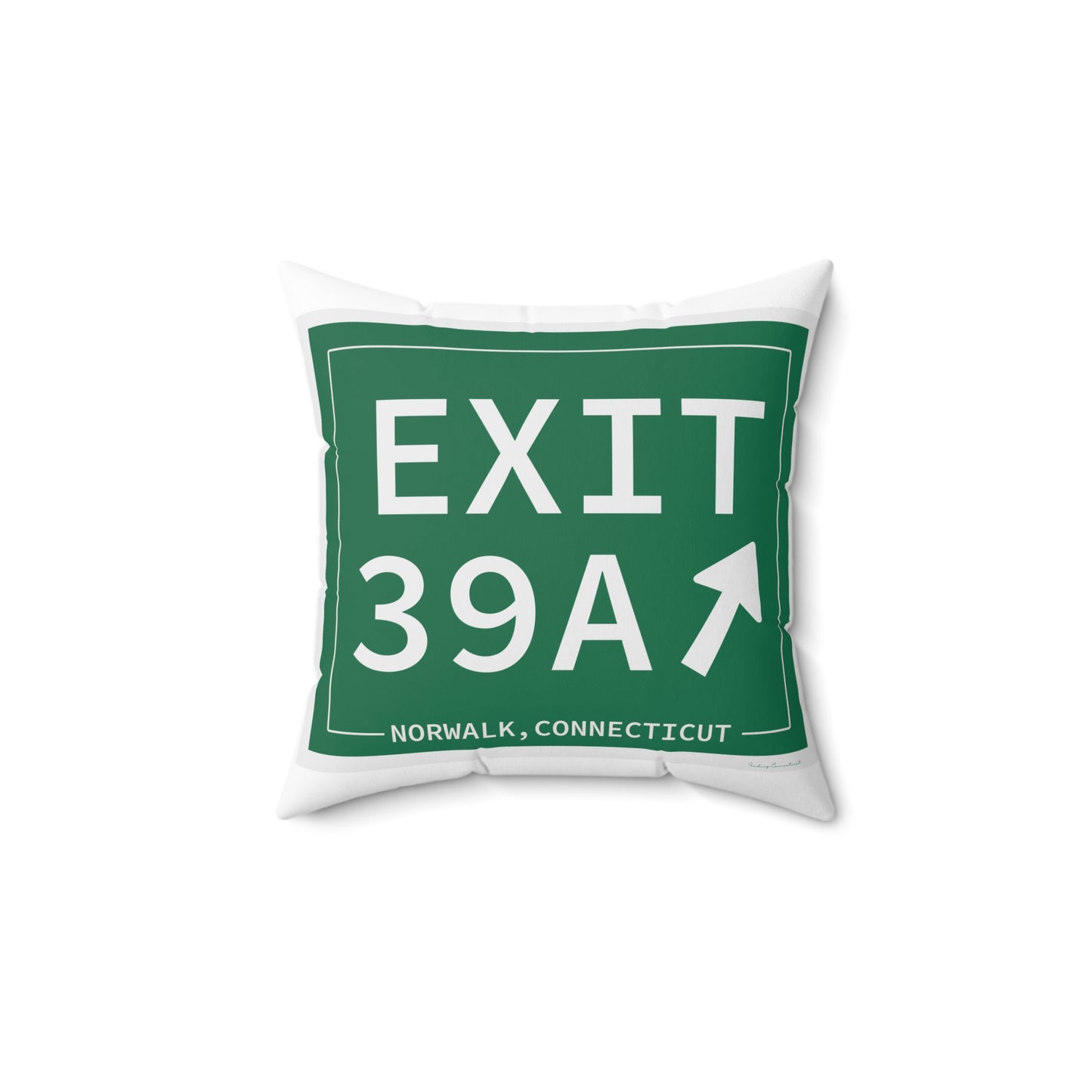Vintage Exit 39A Merritt Parkway Sign Spun Polyester Square Pillow