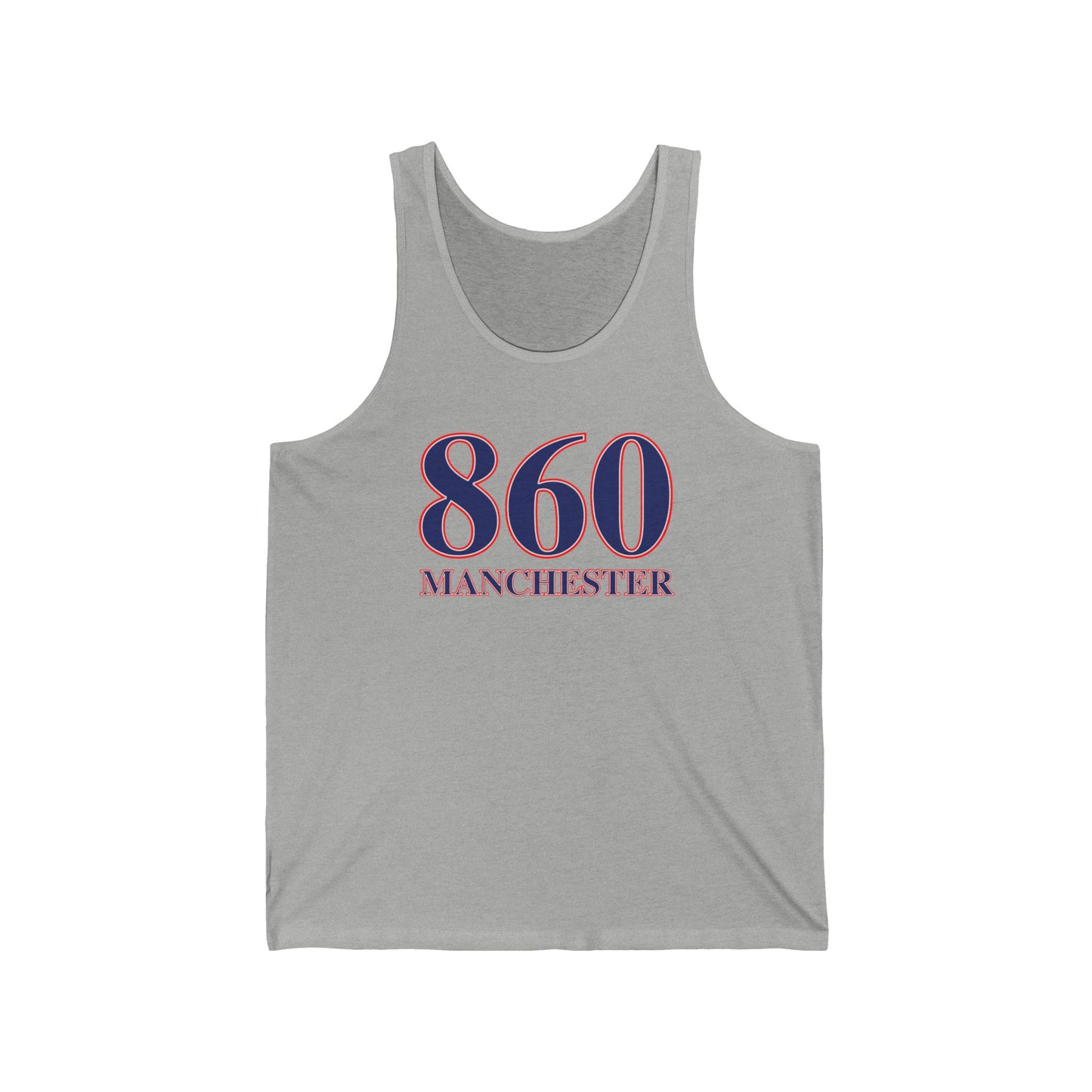 860 Manchester Red White & Blue Unisex Jersey Tank Top
