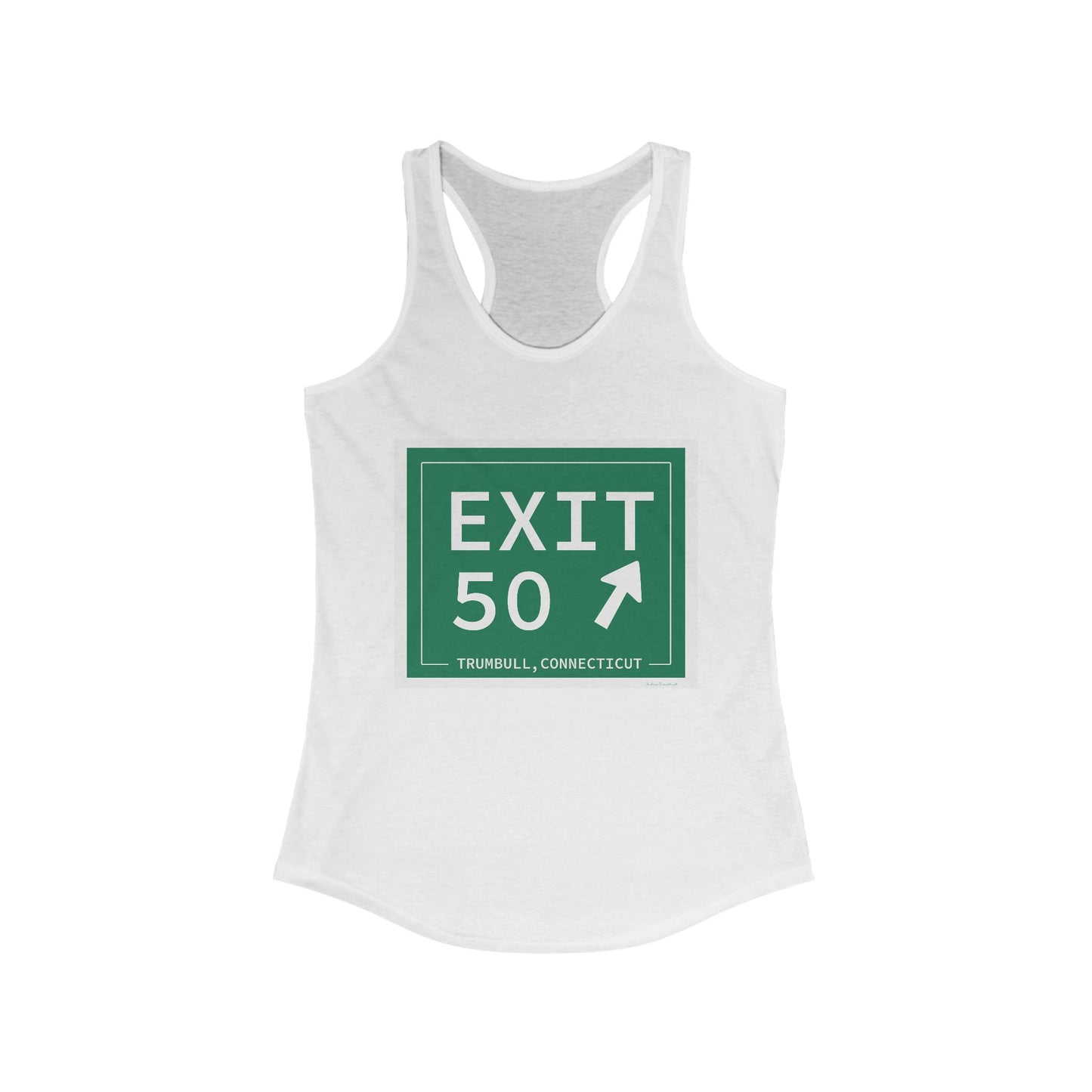 Vintage Exit 50 Merritt Parkway Sign Women's Ideal Racerback Tank Top