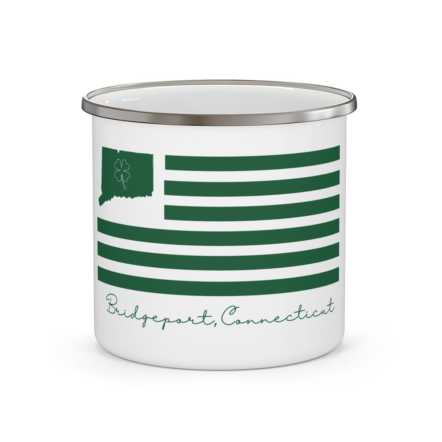 Bridgeport Connecticut St Patrick's Day Flag Enamel Camping Mug