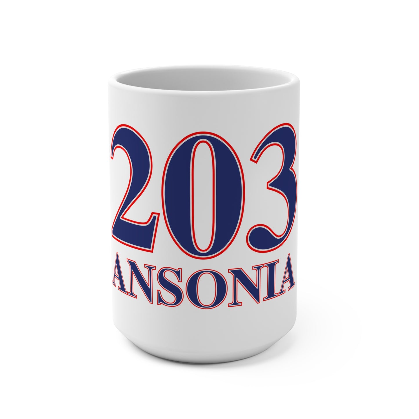 203 Ansonia Red White & Blue Mug 15oz