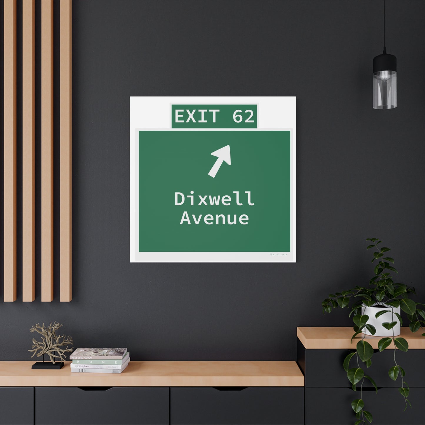 Vintage WCP Exit 62 Sign Matte Canvas, Stretched, 1.25"