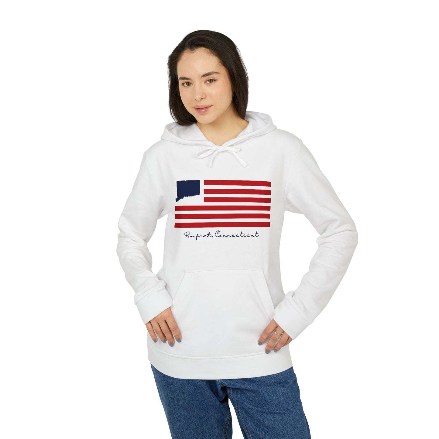 Pomfret Connecticut Flag adidas Unisex Fleece Hoodie