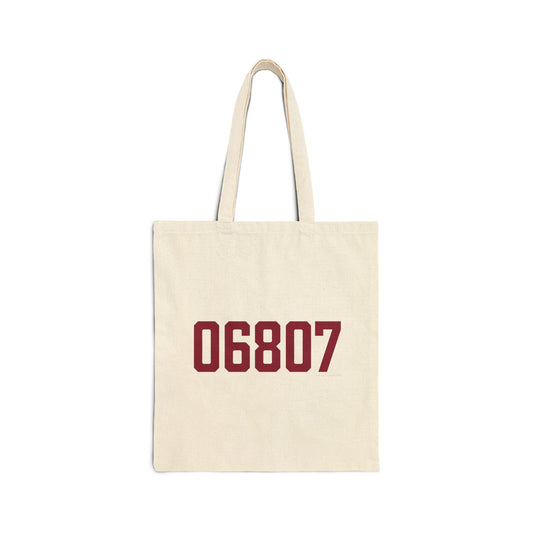 06807 - Greenwich Connecticut Zip Code Cotton Canvas Tote Bag