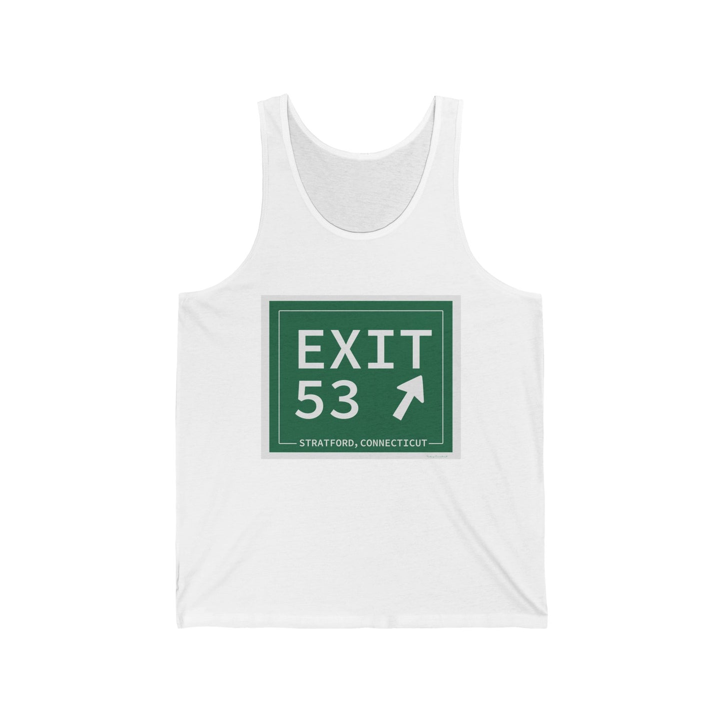 Vintage Exit 53 Merritt Parkway Sign Unisex Jersey Tank Top