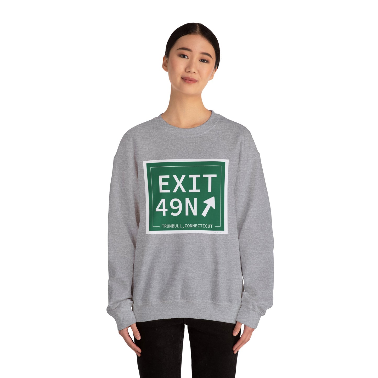 Vintage Exit 49N Merritt Parkway Sign Unisex Heavy Blend™ Crewneck Sweatshirt