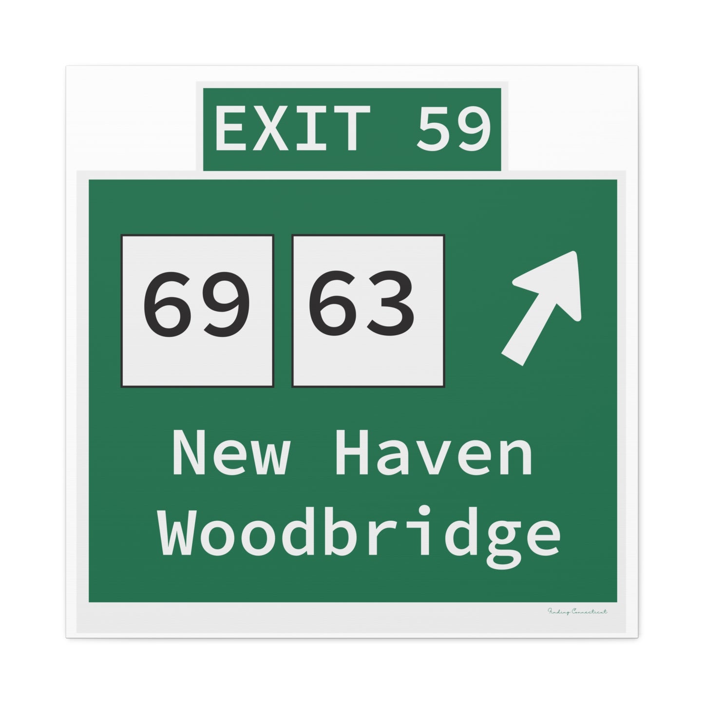 Vintage WCP Exit 59 Sign Matte Canvas, Stretched, 1.25"
